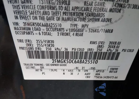 2010 Ford Flex Limited z USA, uszkodzony, nr VIN 2FMGK5DC6ABA25510